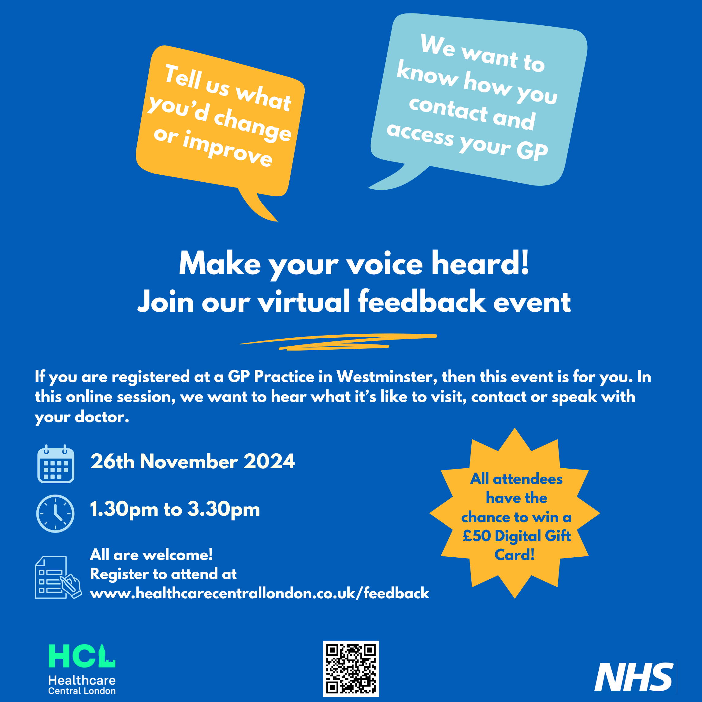 Poster for November feedback event